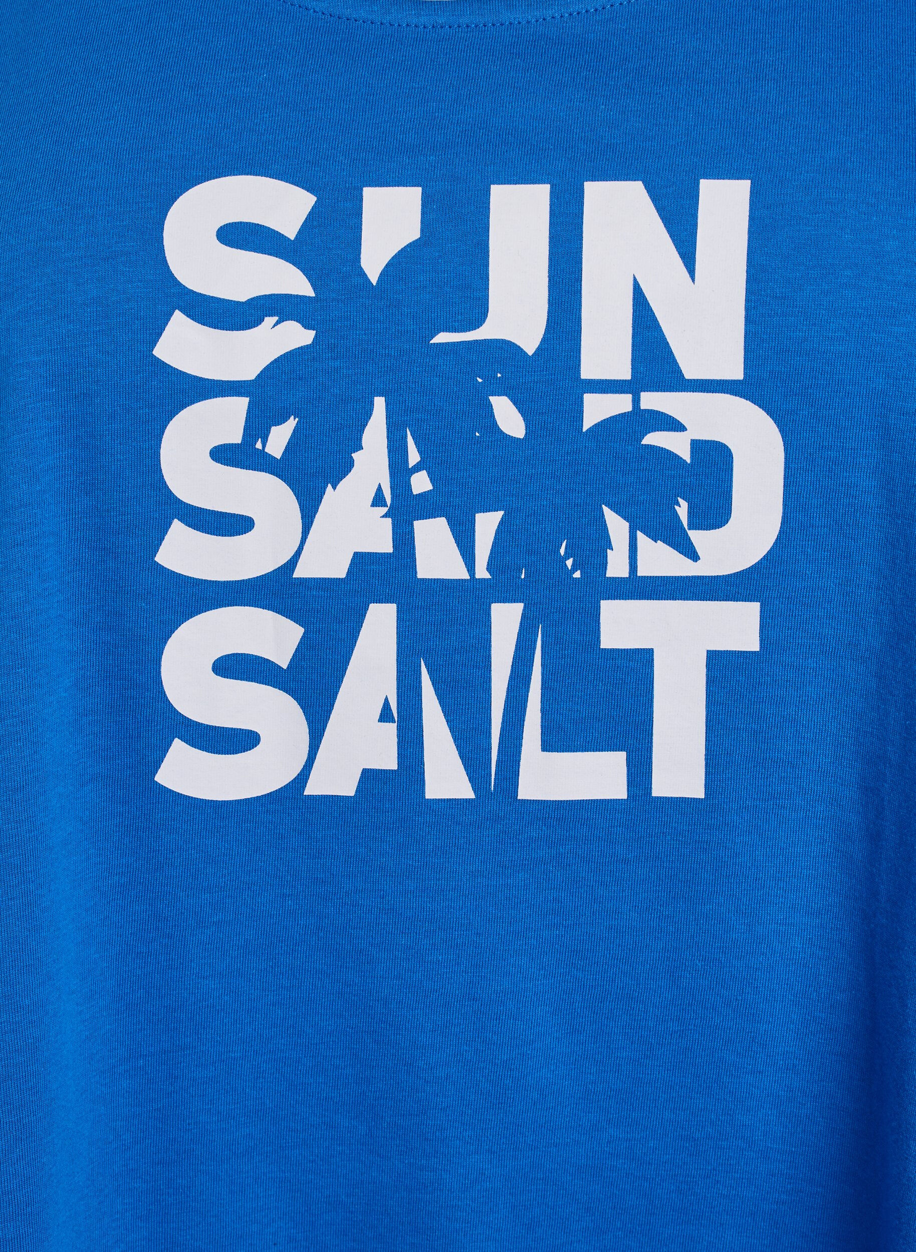 Zizzi Top en coton avec forme en A, Bleu, Packshot image number 2