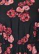 Robe midi &agrave; imprim&eacute; roses et manches courtes bouffantes, Noir, Packshot image number 2