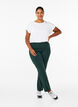Pantalon classique en viscose m&eacute;lang&eacute;e, Vert fonc&eacute;, Model image number 0