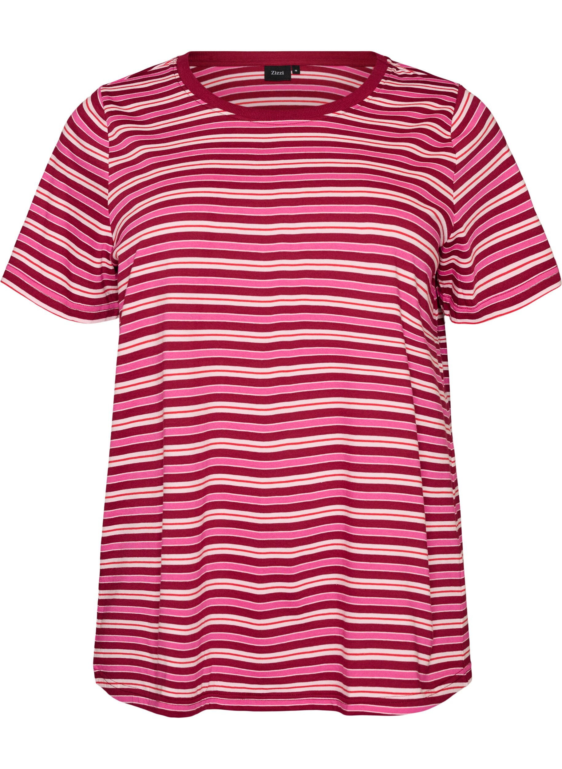 ZizziT-shirt &agrave; rayures en coton bio, Rouge, Packshot image number 0