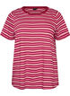 T-shirt &agrave; rayures en coton bio, Rouge, Packshot image number 0