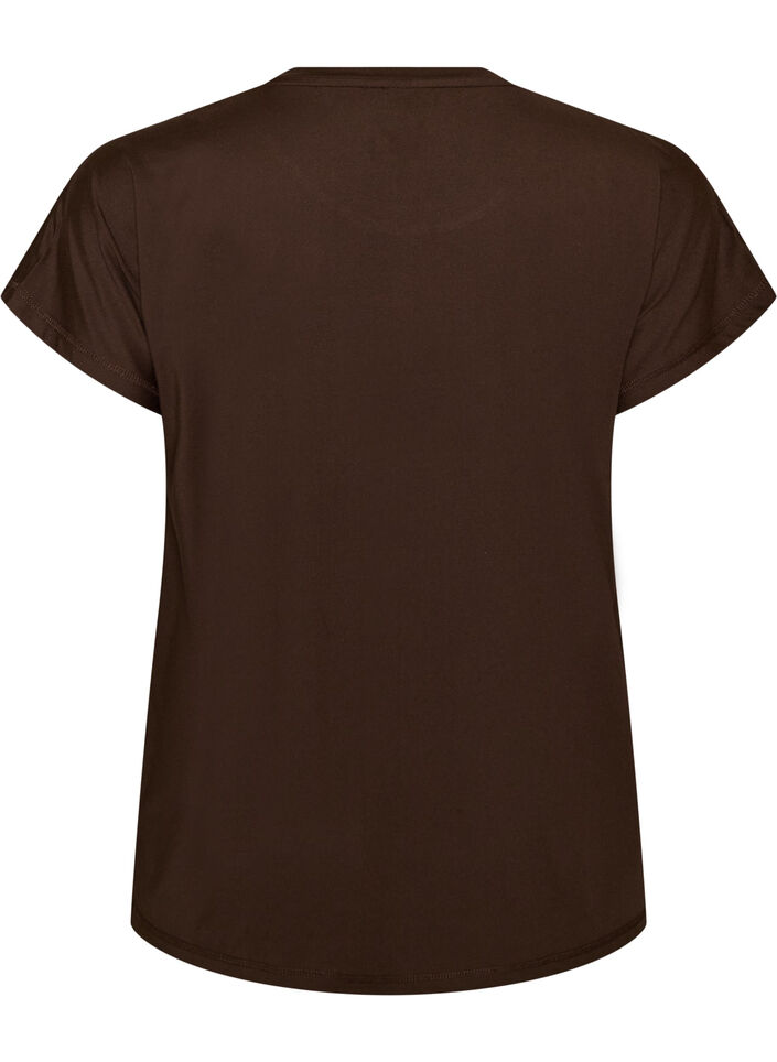 T-shirt de sport couleur unie, Marron, Packshot image number 1