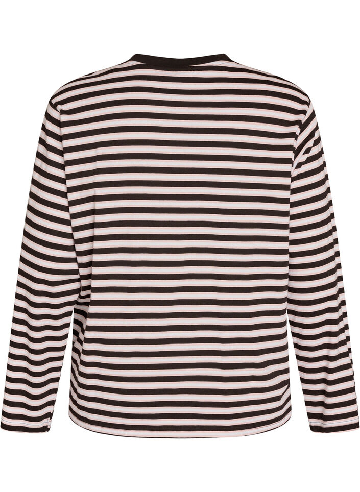 T-shirt Basic avec manches longues, Rose, Packshot image number 1