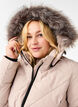 Long manteau d'hiver à fermeture à attaches et col en fausse fourrure, Beige, Model image number 4