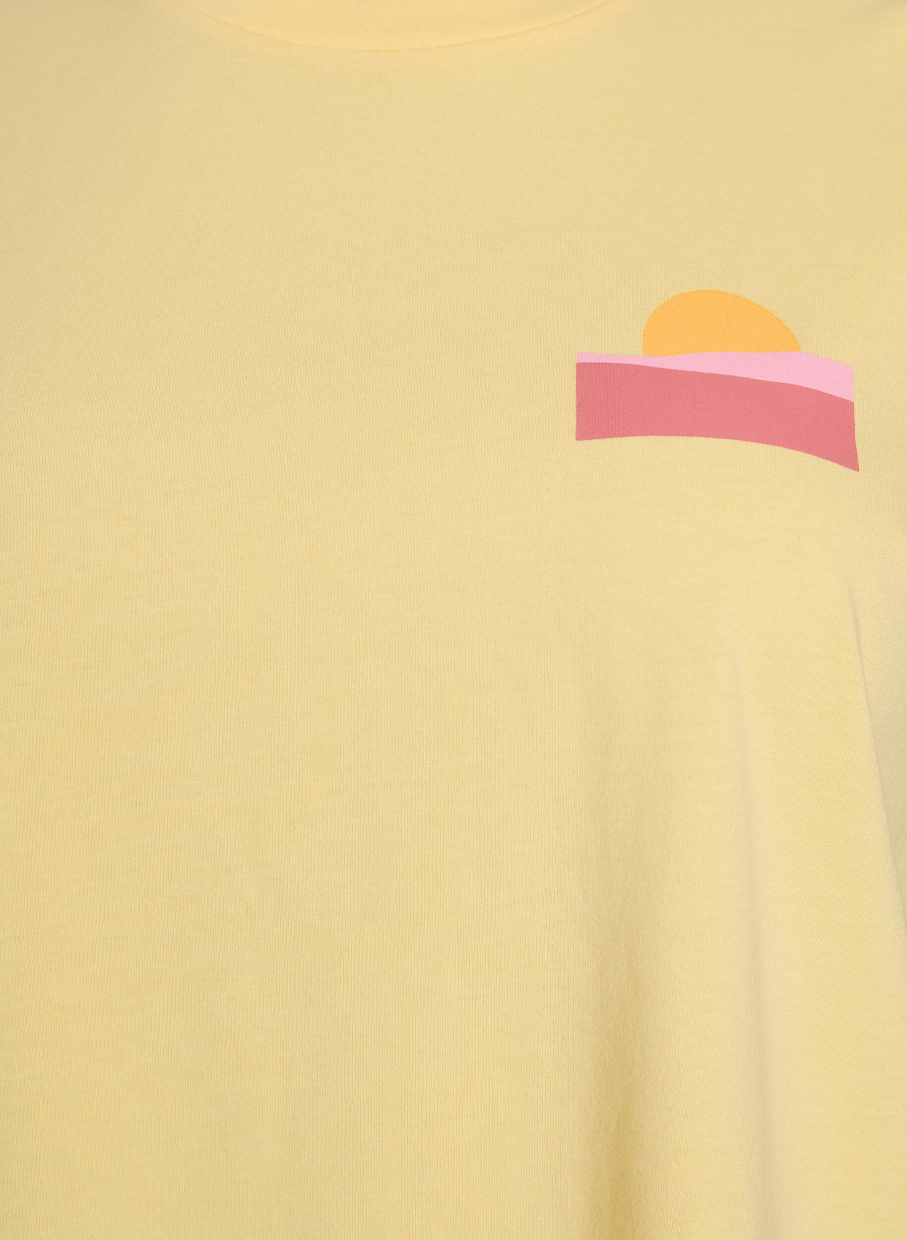 ZizziT-shirt en coton biologique avec impression au dos, Jaune clair, Packshot image number 2