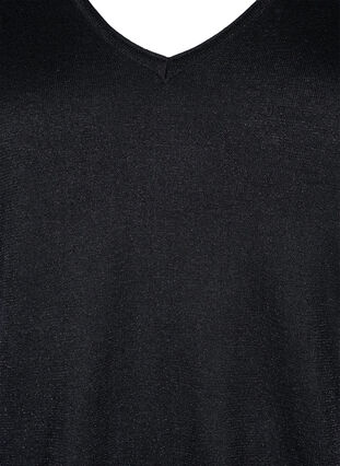 Blouse en tricot de viscose scintillante, Black w. DTM Lurex, Packshot image number 2