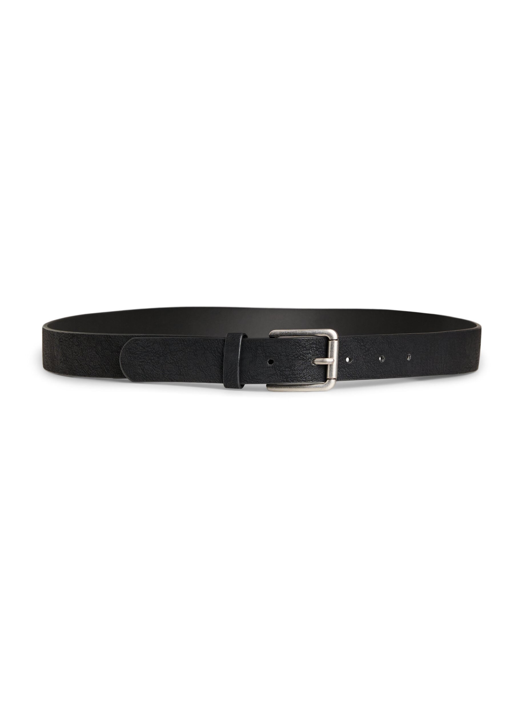 ZizziCeinture en cuir m&eacute;lang&eacute; avec boucle classique, Noir, Packshot image number 0