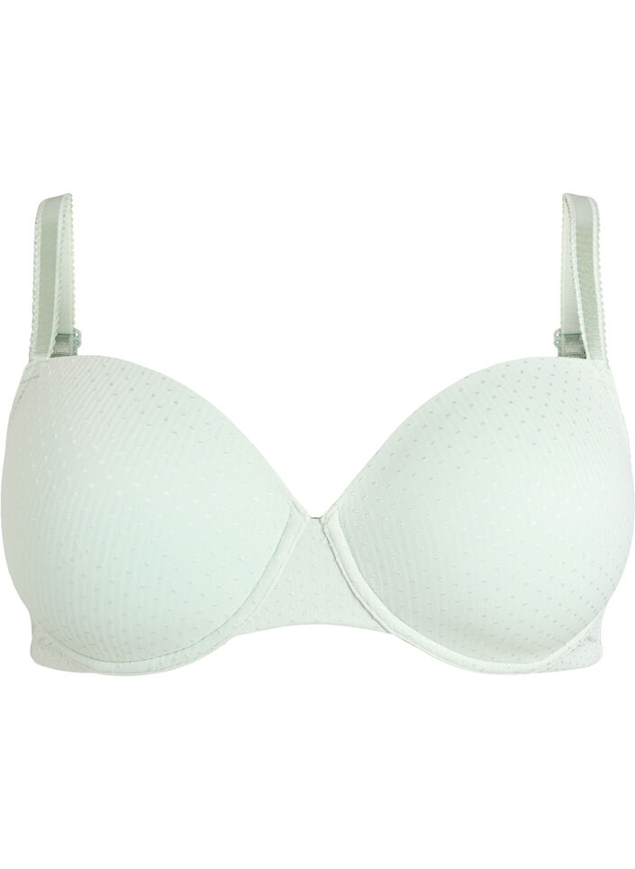 Soutien-gorge moul&eacute; en microfibre &agrave; texture dobby, Vert clair, Packshot image number 0