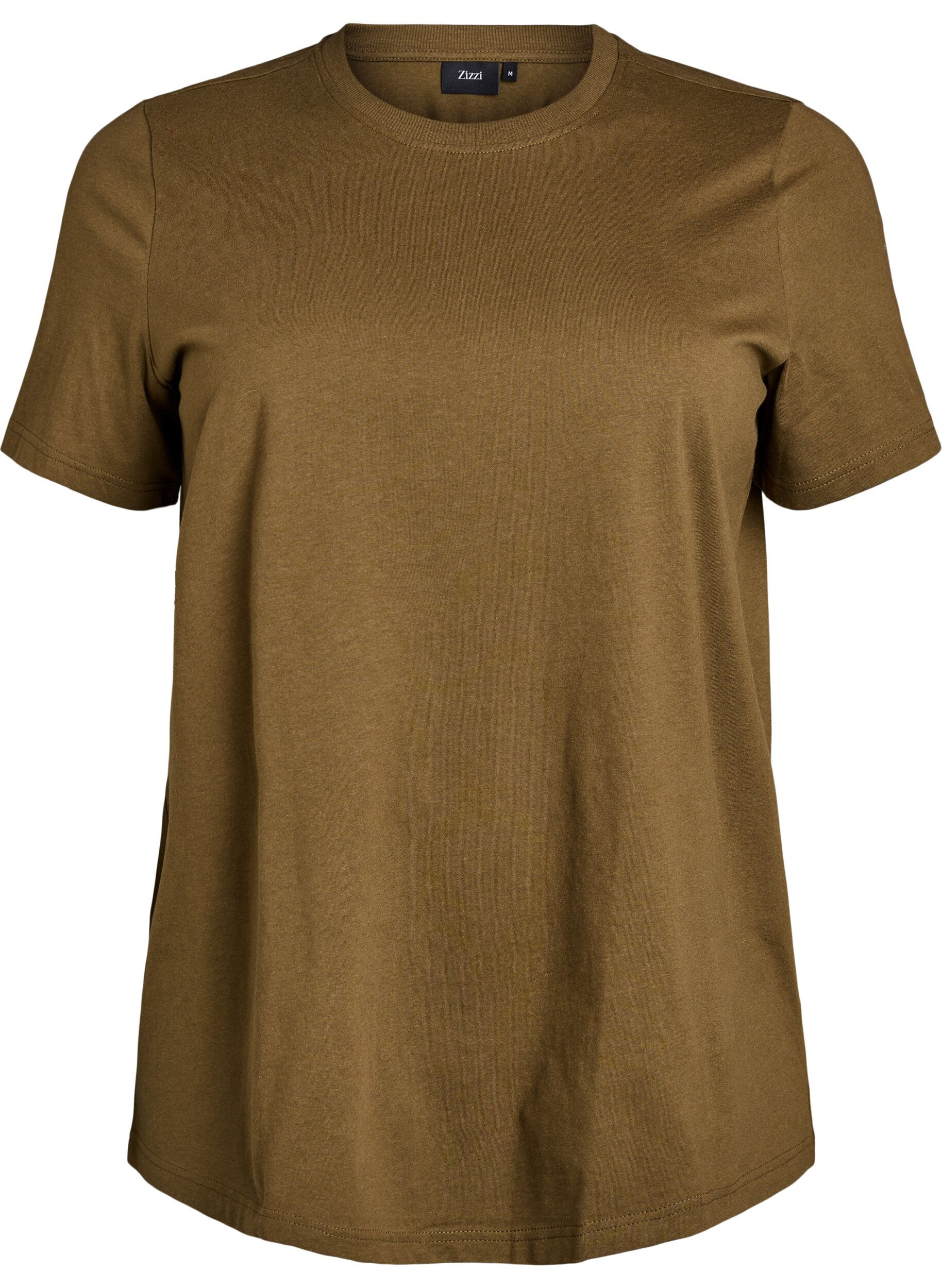 T-shirt basique en coton &agrave; col rond