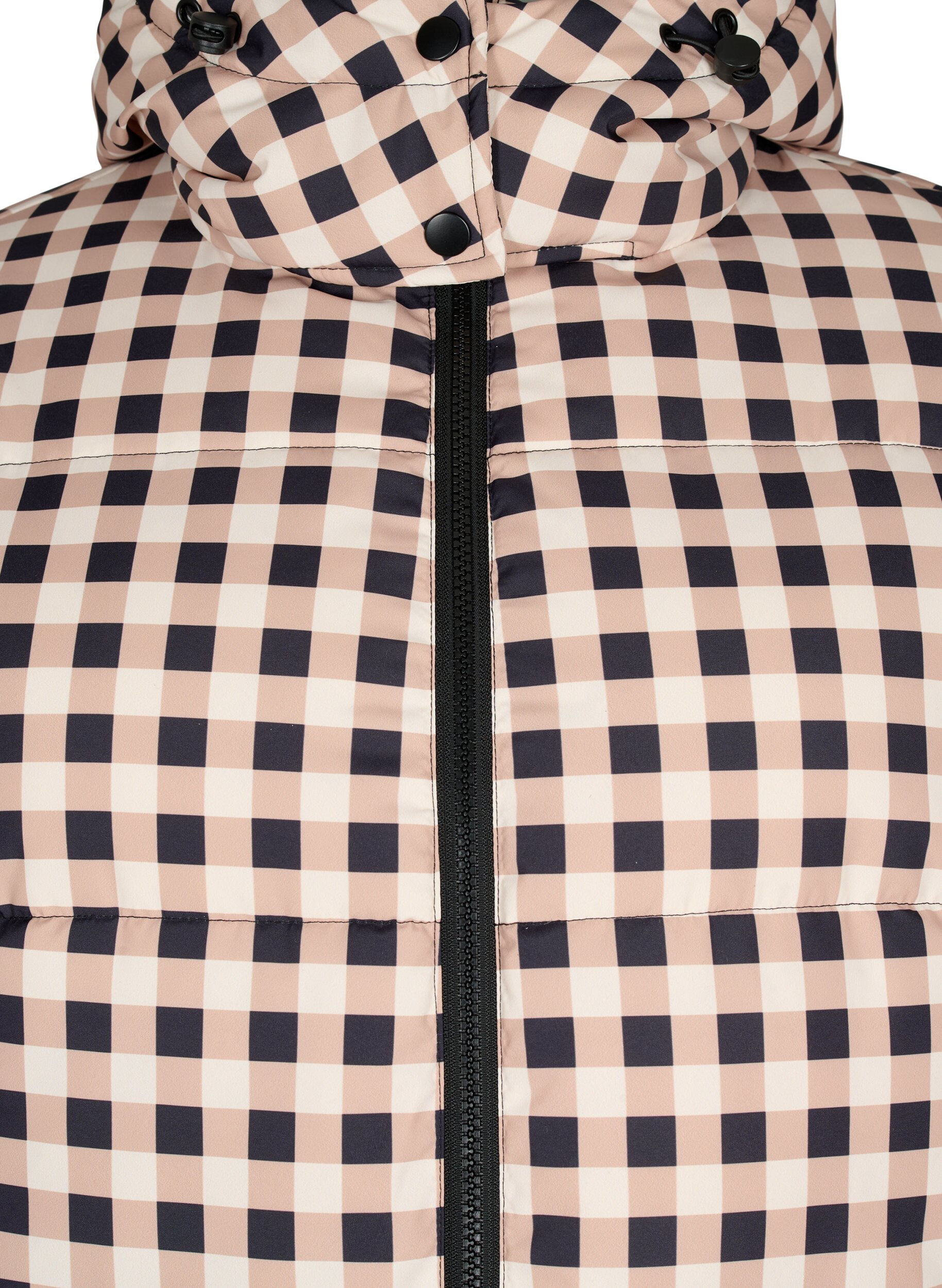 Zizzi Doudoune d'hiver &agrave; carreaux, Black w. Nomad Check, Packshot image number 2
