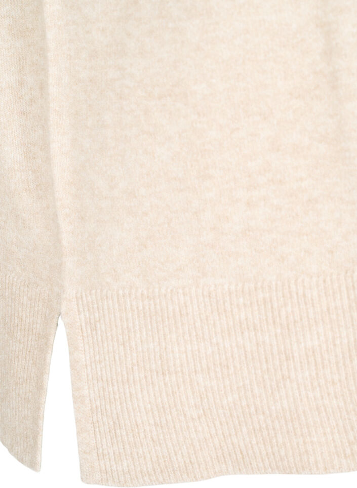 Gilet tricot&eacute; avec bords c&ocirc;tel&eacute;s, Beige, Packshot image number 3