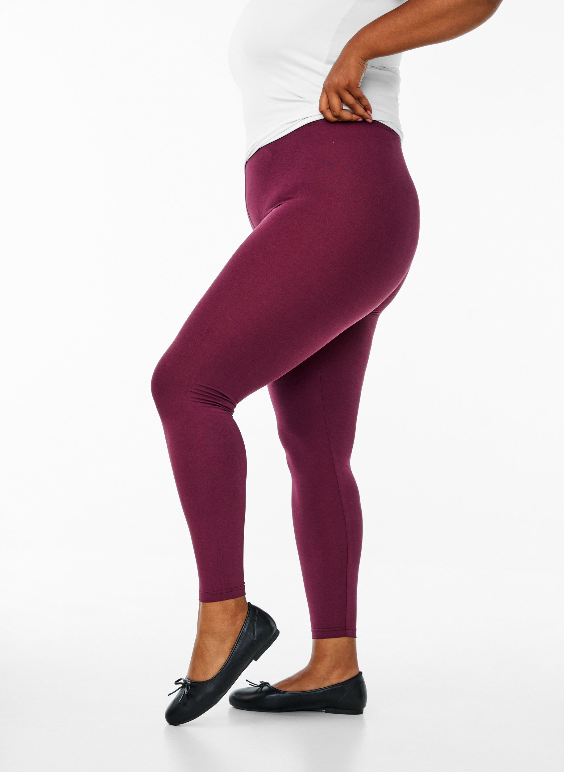ZizziLeggings basiques en viscose, Bordeaux, Model image number 0