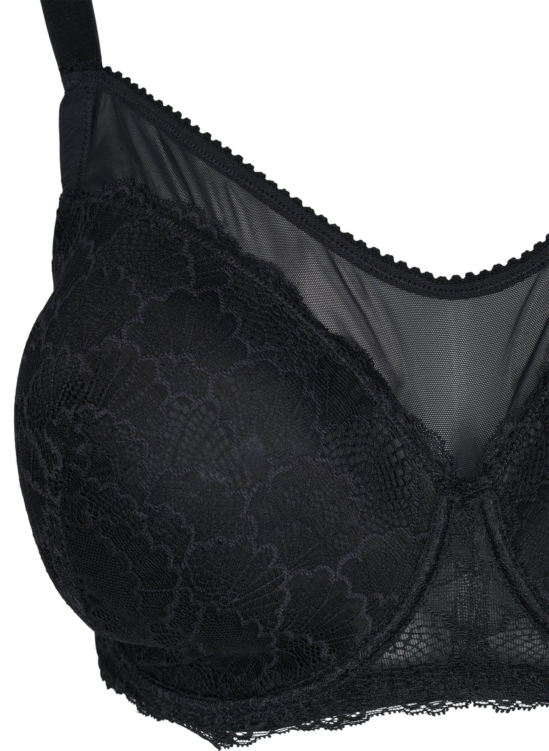 Zizzi Soutien-gorge en dentelle et maille, Black, Packshot image number 2