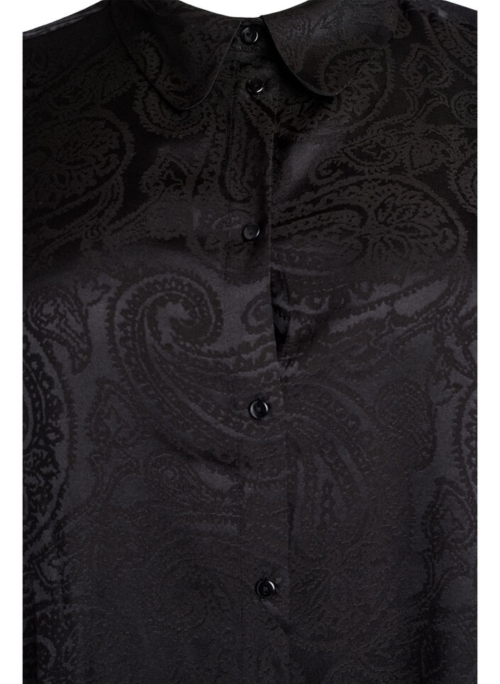 Chemise &agrave; motif cachemire ton sur ton, Noir, Packshot image number 2