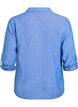 Chemise en lin et viscose avec manches 3/4, Bleu, Packshot image number 1