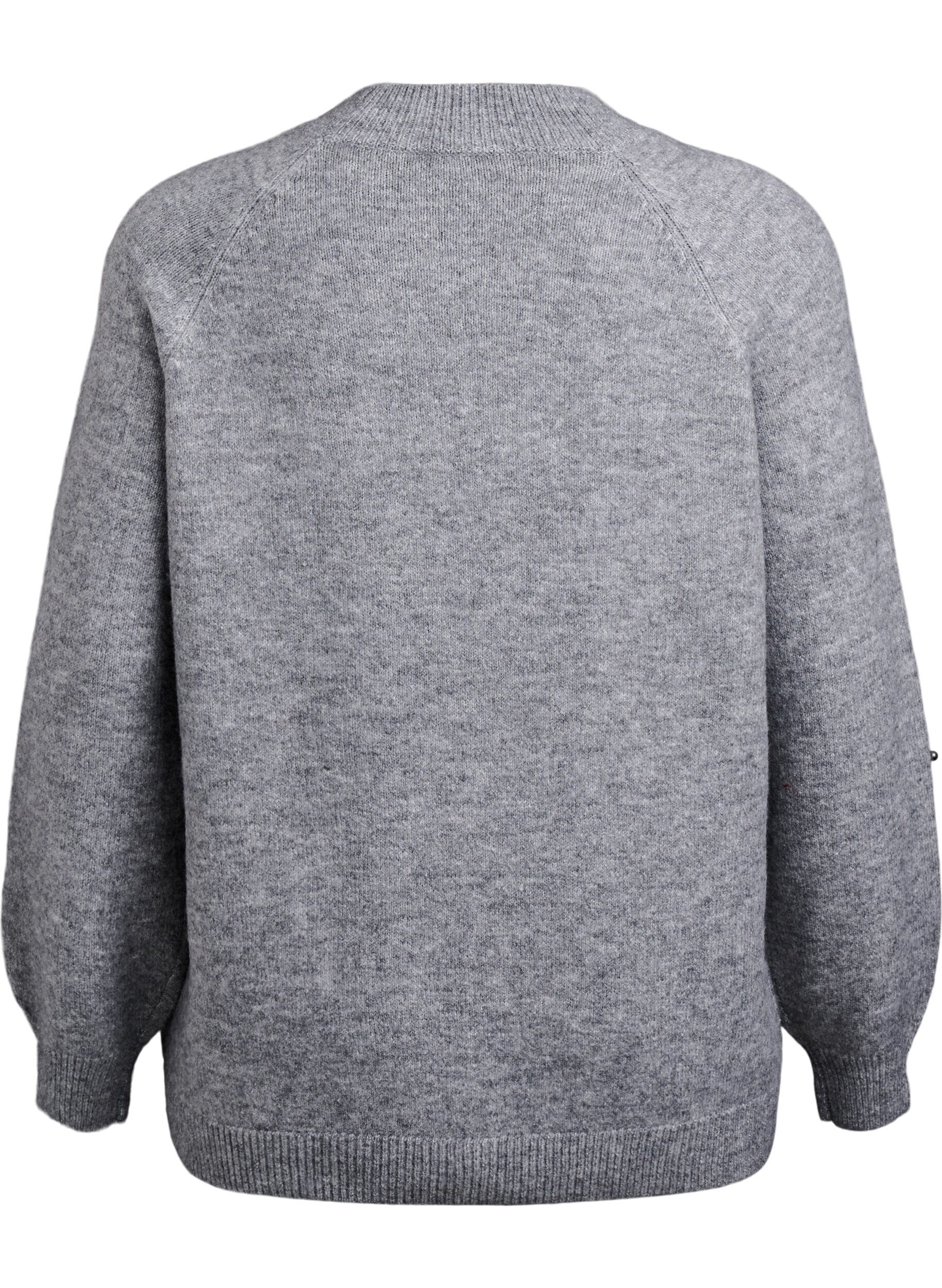 ZizziPull brod&eacute; de perles, Gris, Packshot image number 1