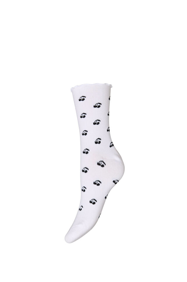 Chaussettes en coton avec des motifs, Blanc, Packshot image number 0