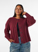 Cardigan en tricot c&ocirc;tel&eacute; avec boutons, Bordeaux, Model image number 0