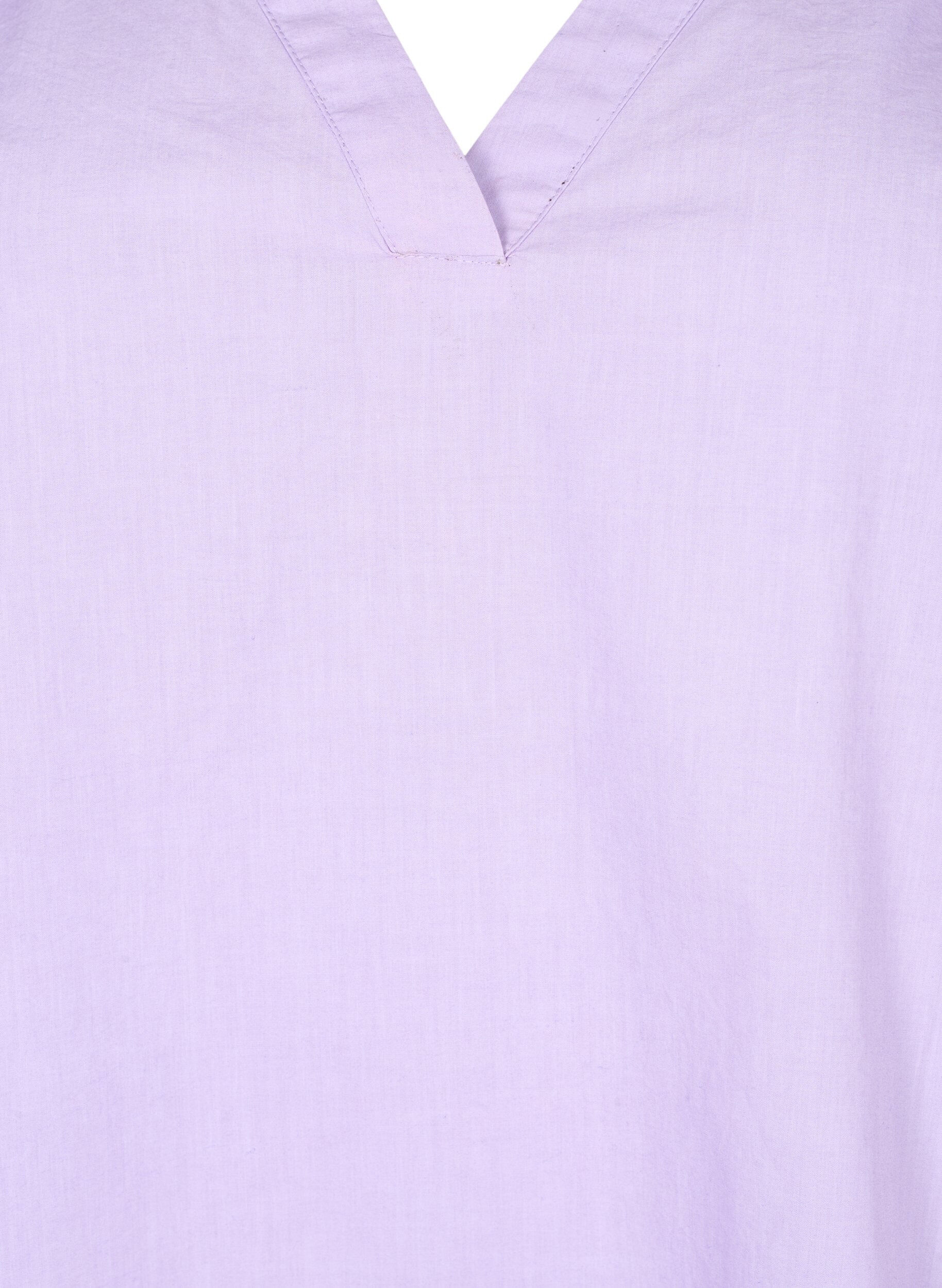 Zizzi Top en coton sans manches avec volants, Violet, Packshot image number 2