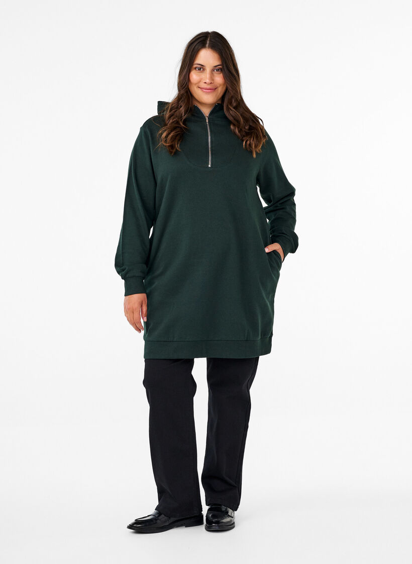 Tunique de sport avec capuche et fermeture éclair, Scarab, Model image number 2