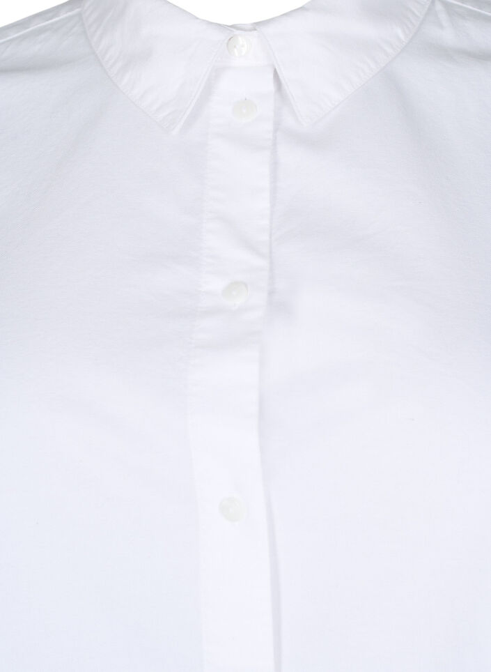 Chemise à manches longues en coton, Blanc, Packshot