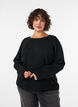 Pull ample &agrave; col rond, Noir, Model image number 0