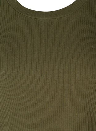 T-shirt côtelé à manches courtes bouffantes, Ivy Green, Packshot image number 2