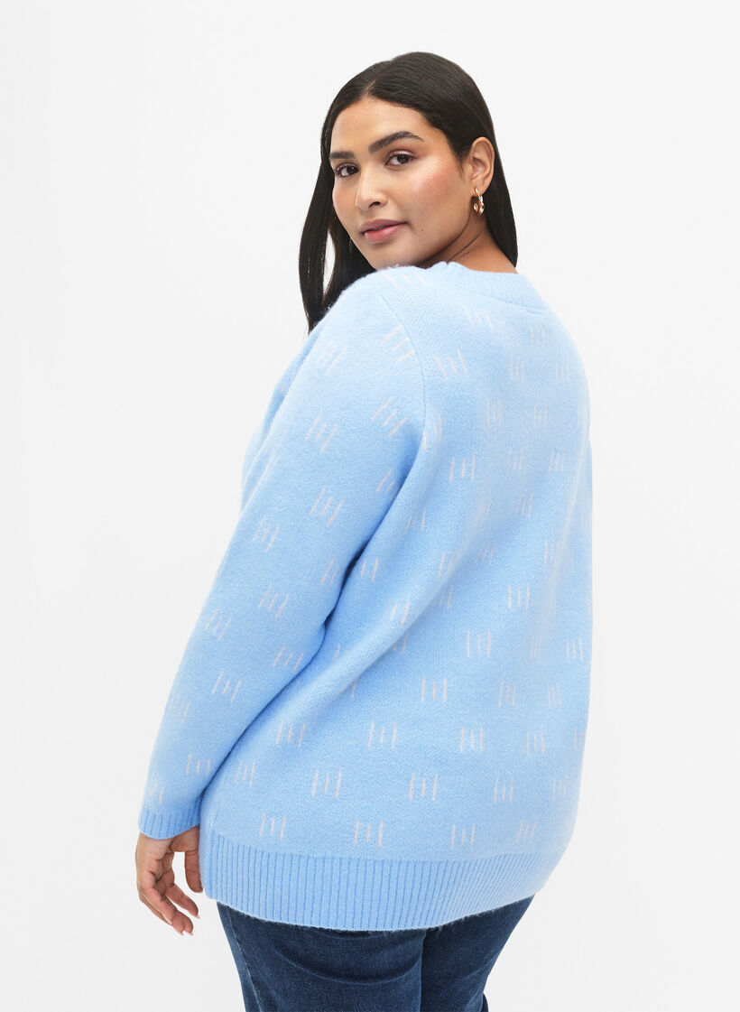 Pull à motifs, Blue Bell/Birch, Model image number 1