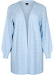 Cardigan long en tricot avec un motif en dentelle, Cashmere Blue Mel., Packshot image number 0