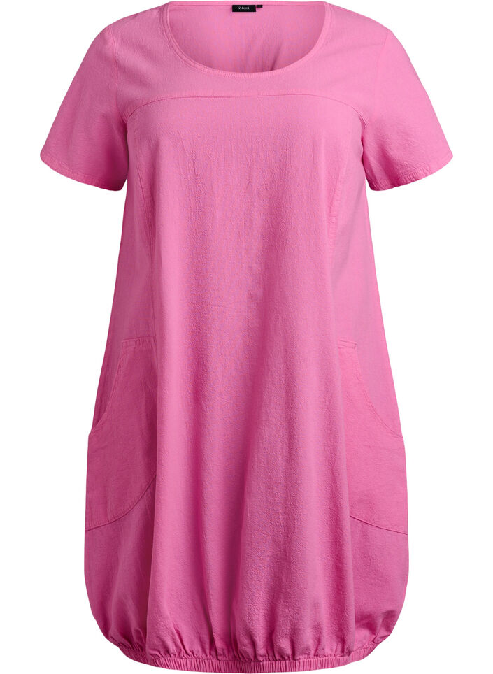 Robe en coton &agrave; manches courtes, Rose, Packshot image number 0