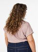 T-shirt &agrave; manches courtes en m&eacute;lange de coton, Rose poudr&eacute;e, Model image number 2