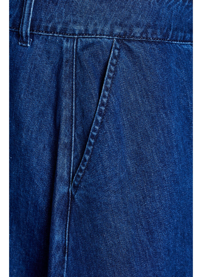 Jupe en jean &agrave; coupe &eacute;vas&eacute;e avec fermeture boutonn&eacute;e, Bleu, Packshot image number 3