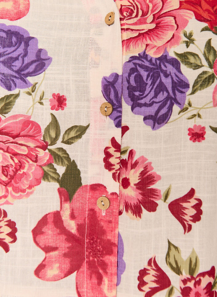 Robe midi en coton avec imprim&eacute; floral, Rouge, Packshot image number 2