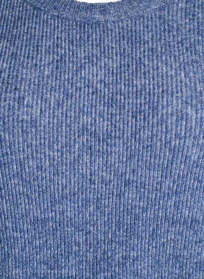 Blouse en maille chin&eacute;e &agrave; col rond, Bleu, Packshot image number 2