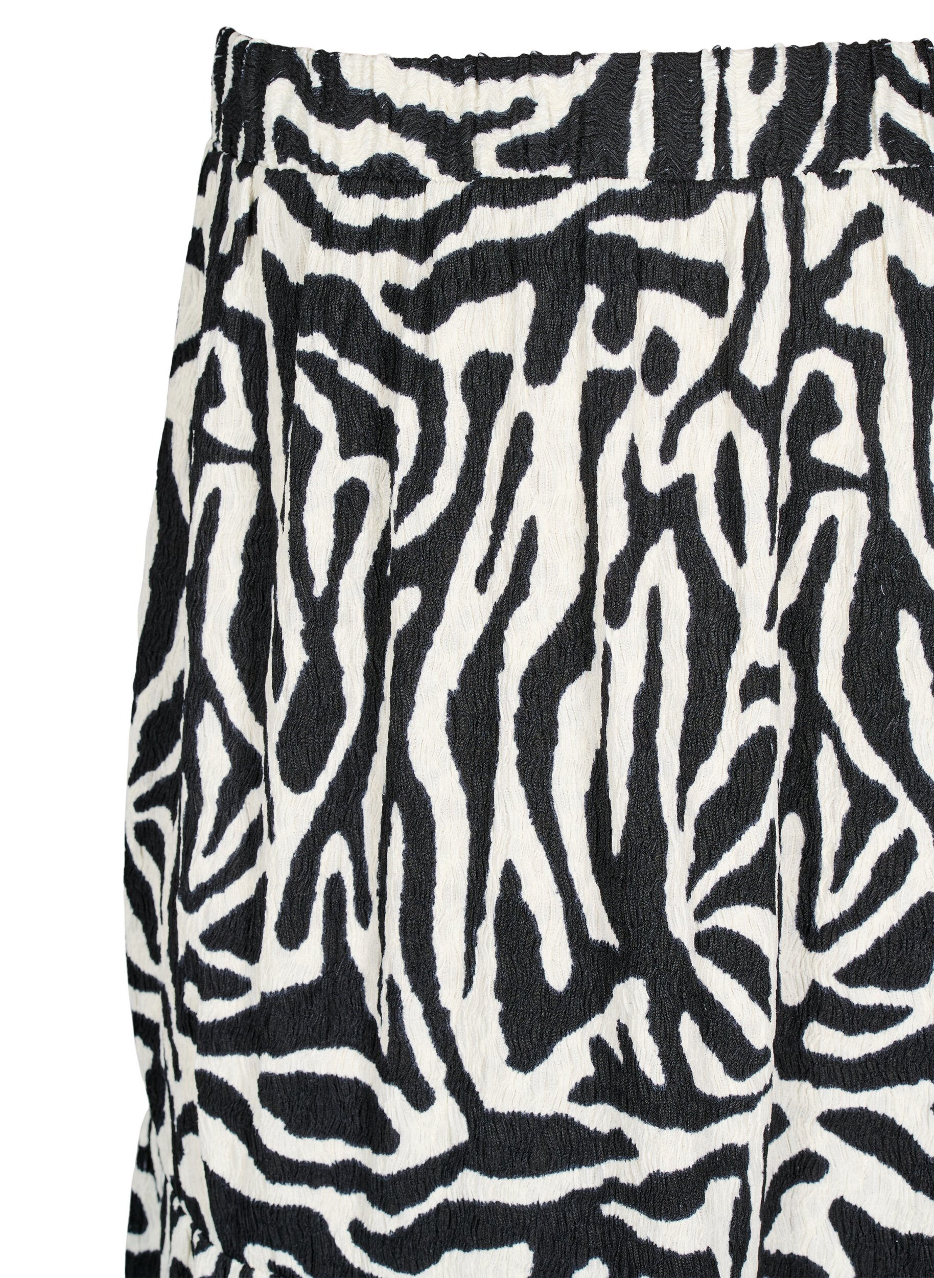 Zizzi Jupe longue avec imprim&eacute; z&egrave;bre, Black w. White Zebra, Packshot image number 2