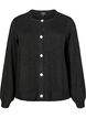 Cardigan en maille comportant de la laine et des boutons, Black Solid, Packshot image number 0