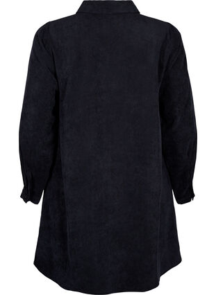 Robe en velours avec fermeture Éclair et manches 3/4, Black, Packshot image number 1
