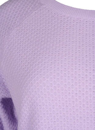 Pull en coton biologique avec motif texturé., Lavender, Packshot image number 2
