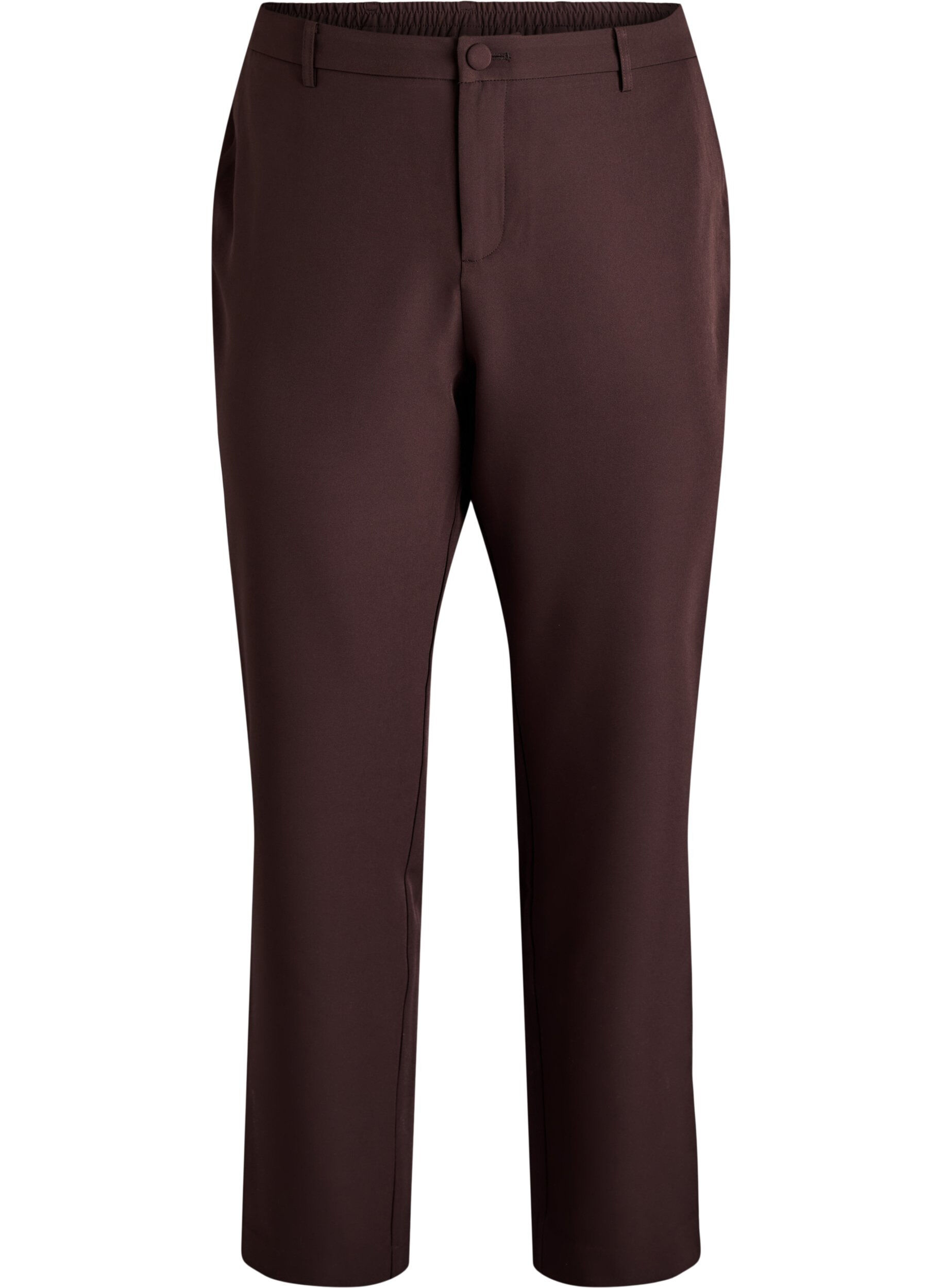 Zizzi Pantalon avec poches et jambes droites, Marron, Packshot image number 0