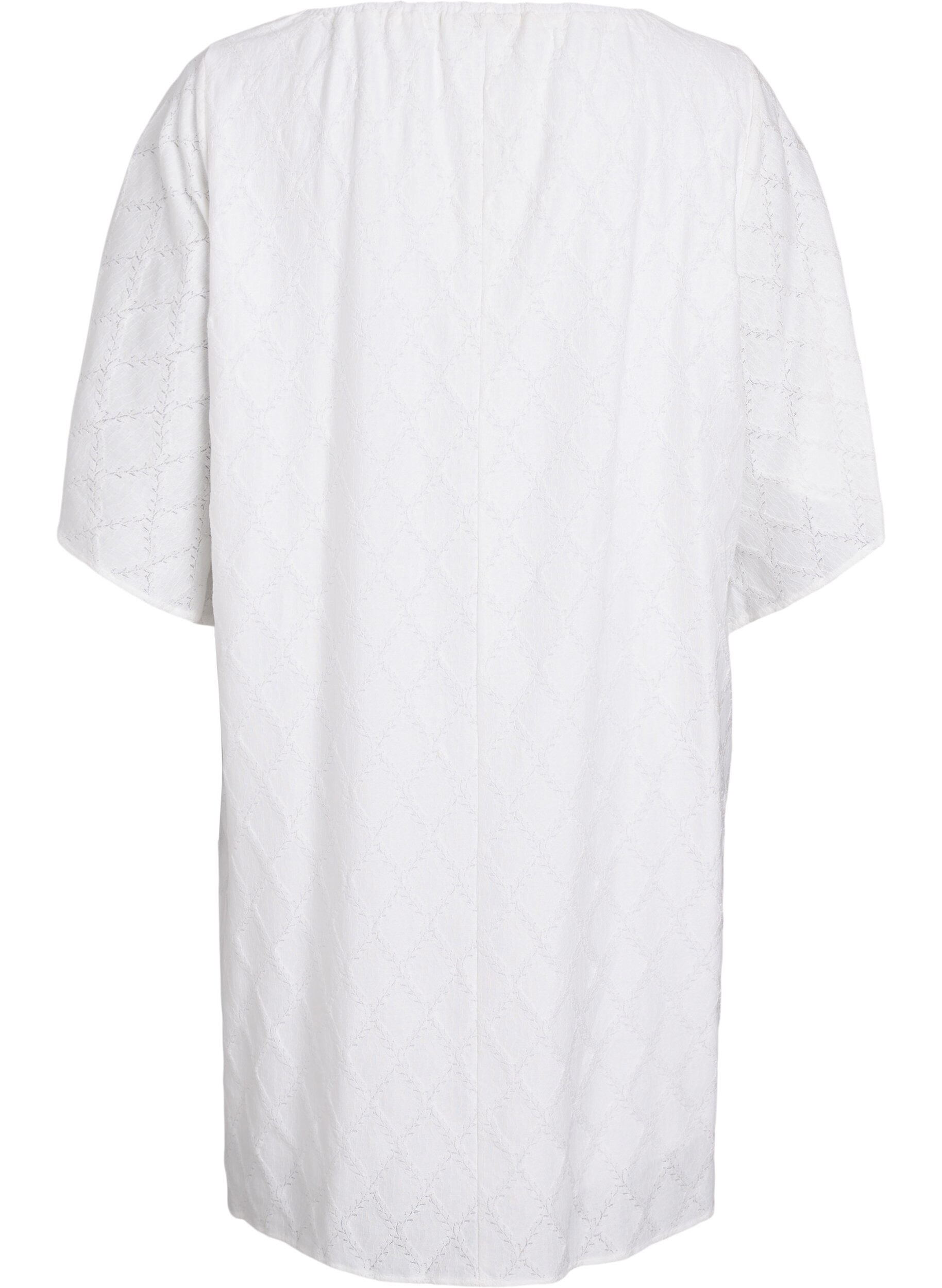 Zizzi Robe de soir&eacute;e &agrave; la longueur du genou et &agrave; manches larges, Blanc, Packshot image number 1