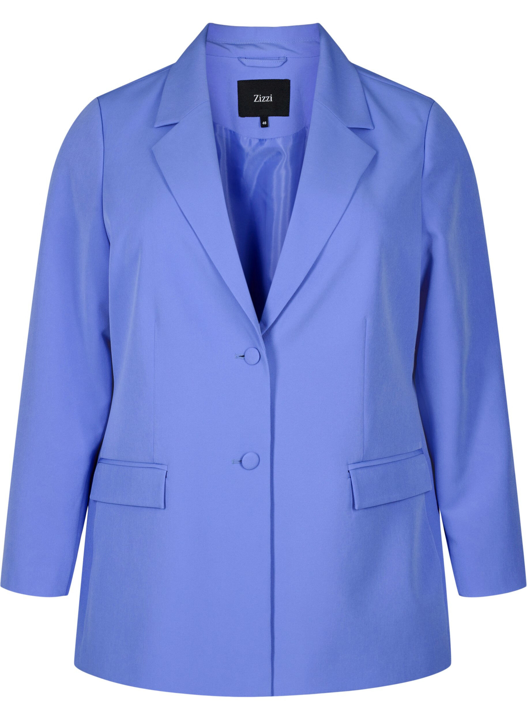 Zizzi Blazer classique avec fermeture &agrave; boutons, Wedgewood, Packshot image number 0