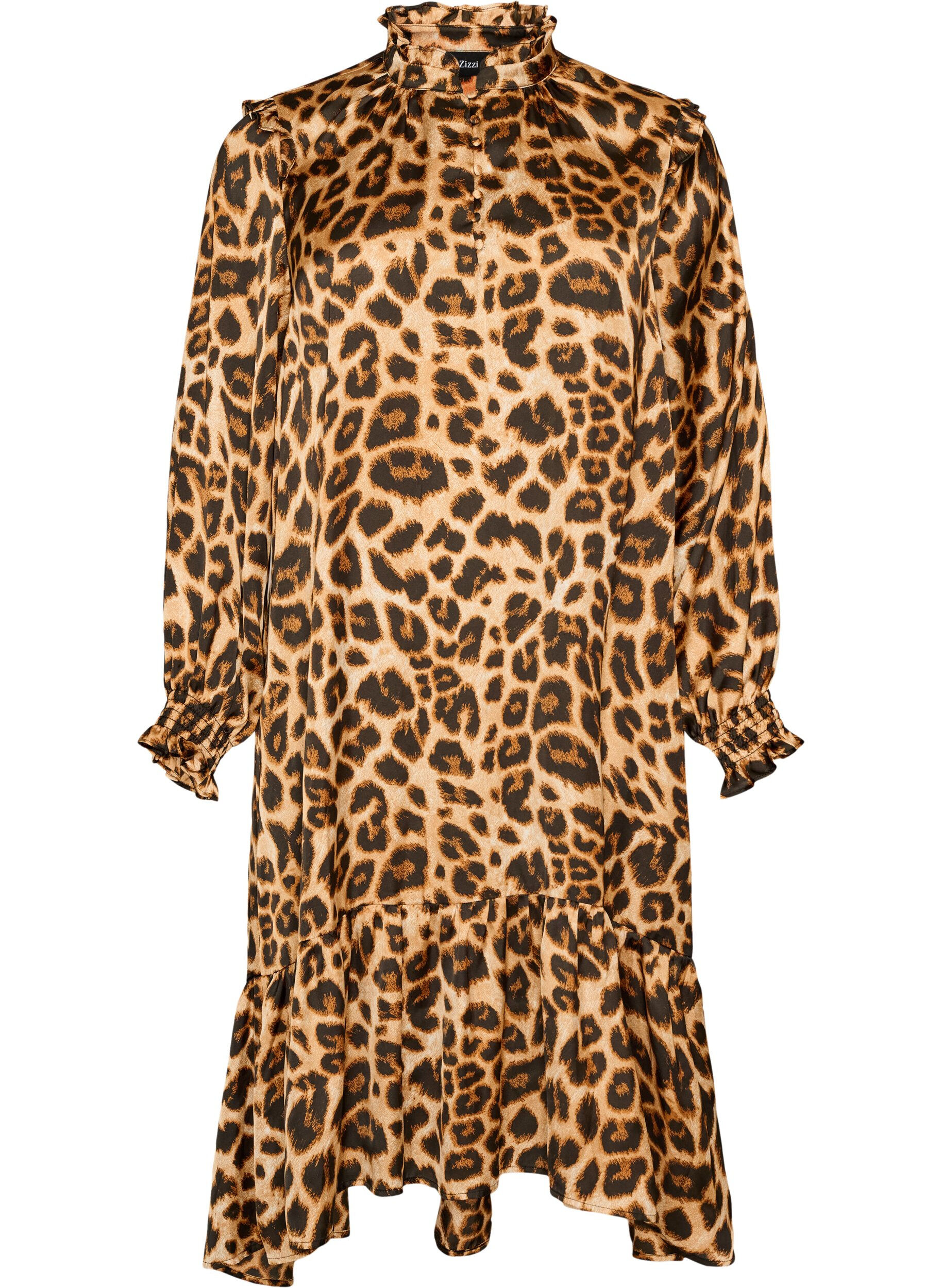 Robe &agrave; imprim&eacute; l&eacute;opard avec volants