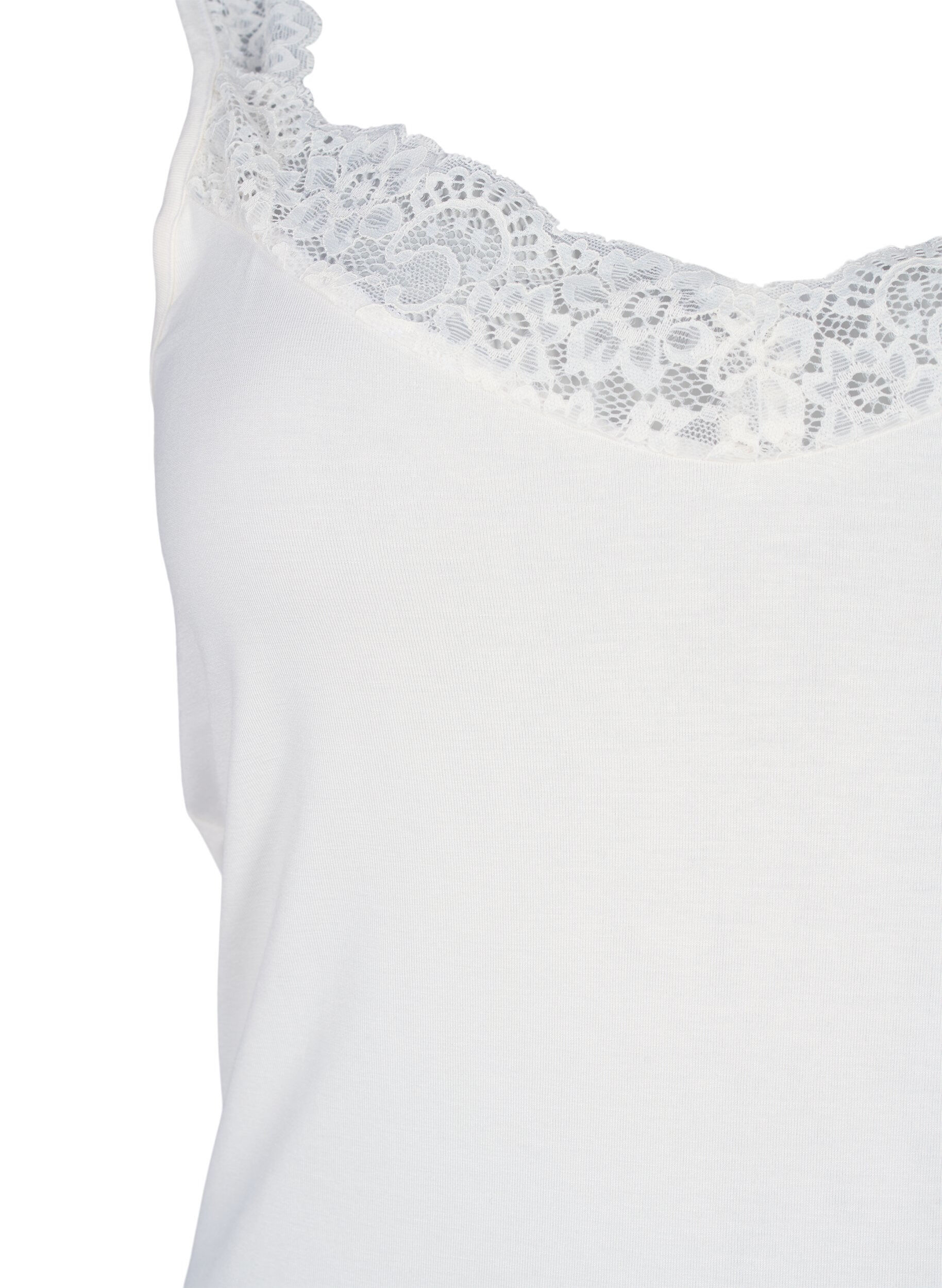 ZizziTop en viscose avec bord en dentelle, Vanille, Packshot image number 2