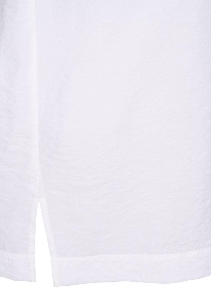 Chemise longue en viscose à manches courtes, Bright White, Packshot image number 3