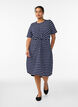 Robe en coton avec d&eacute;tail torsad&eacute;, Bleu, Model image number 1