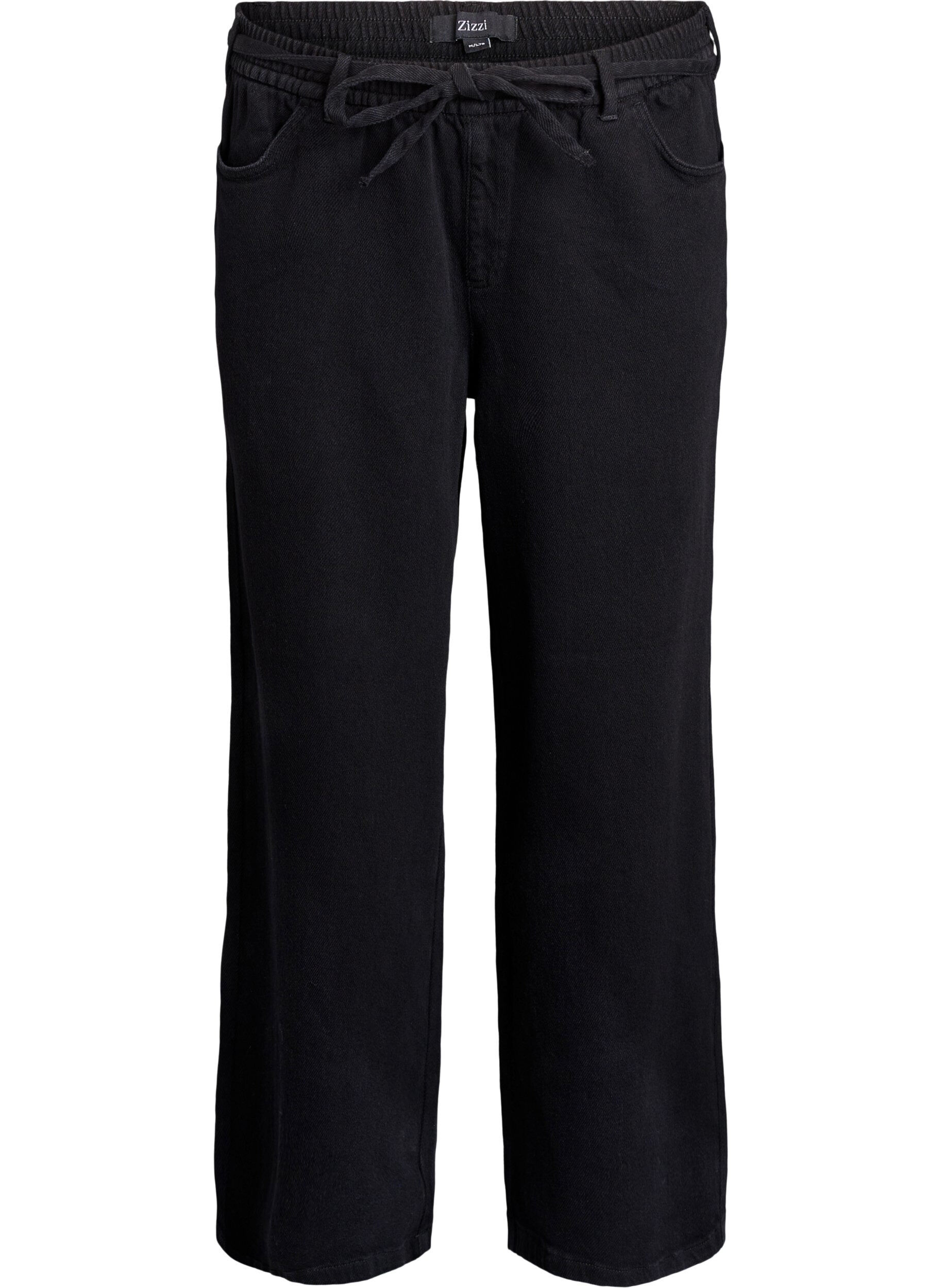 Jean ample &agrave; ceinture &eacute;lastique et cordon de serrage