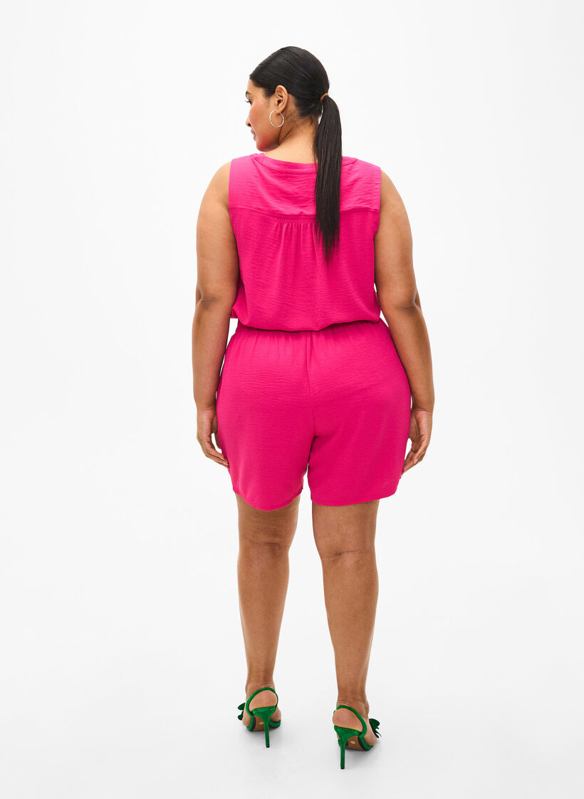 Short avec poches et ceinture élastique, Rose, Model image number 2