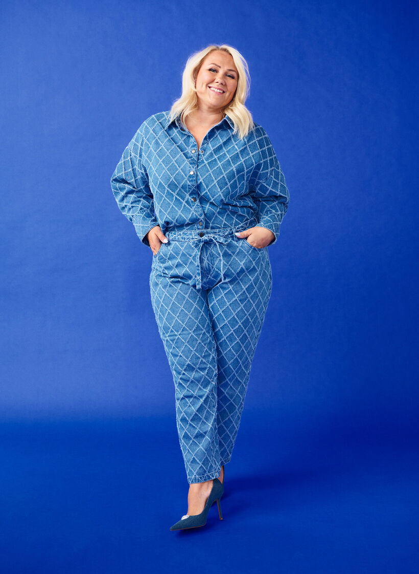  jeans Mille 3/4 à motif destroy, Blue Denim, Image image number 0