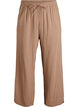 Pantalon taille haute en mousseline de coton &agrave; coupe ample, Marron, Packshot image number 0