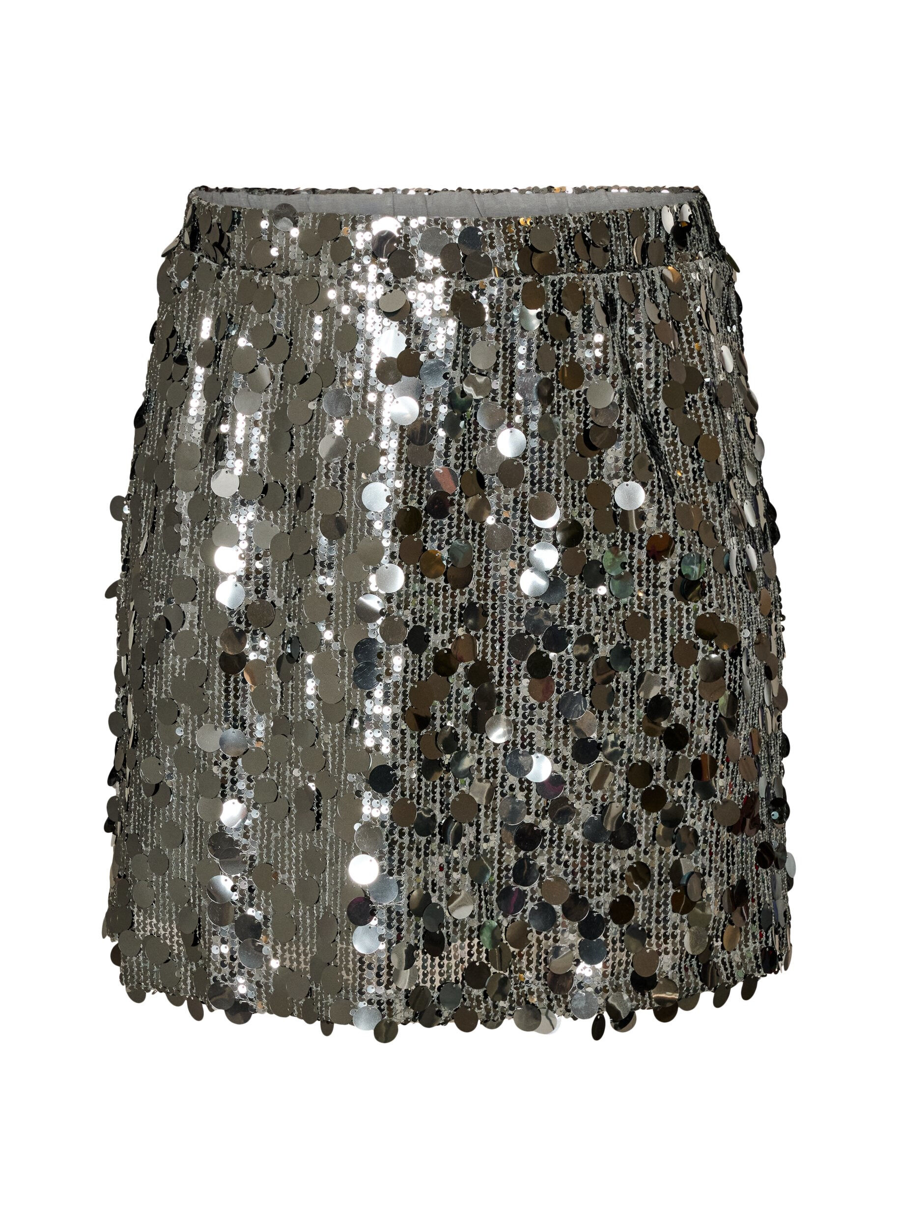 Jupe courte &agrave; sequins avec une ceinture &eacute;lastique